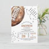 サッカーの誕生日パーティー 招待状 (スタンド正面)