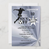 サッカーの誕生日パーティー 招待状 (正面)