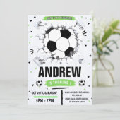 サッカーの誕生日パーティー 招待状 (スタンド正面)