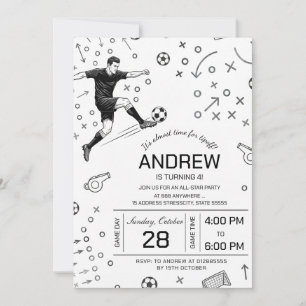 サッカーの誕生日パーティー 招待状