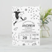 サッカーの誕生日パーティー 招待状 (スタンド正面)