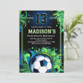 サッカーの誕生日パーティー 招待状 (スタンド正面)