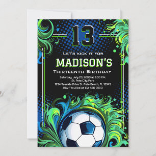 サッカーの誕生日パーティー 招待状