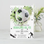 サッカーの誕生日パーティー 招待状 (スタンド正面)