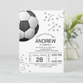 サッカーの誕生日パーティー 招待状 (スタンド正面)