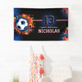 サッカーの誕生日パーティー 横断幕 (インサイチュ)