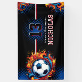 サッカーの誕生日パーティー 横断幕 (縦)