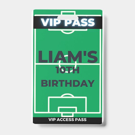 サッカーの誕生日パーティー VIP パス バッジ (正面)