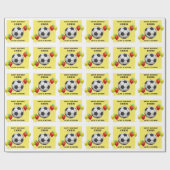 サッカーの誕生日プレゼント ラッピングペーパー (フラット)
