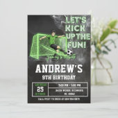 サッカーの誕生日招待状テンプレート 招待状 (スタンド正面)
