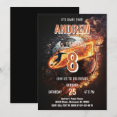 サッカーの誕生日招待状ミニマリストカード 招待状 (正面/裏面)