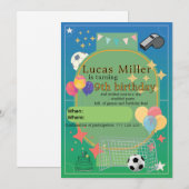 サッカーの誕生日招待状 | 子供のパーティー 招待状 (正面/裏面)
