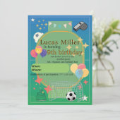 サッカーの誕生日招待状 | 子供のパーティー 招待状 (スタンド正面)