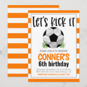 サッカーの誕生日招待状 招待状 (正面/裏面)