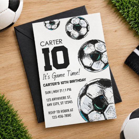 サッカーの誕生日招待状 招待状