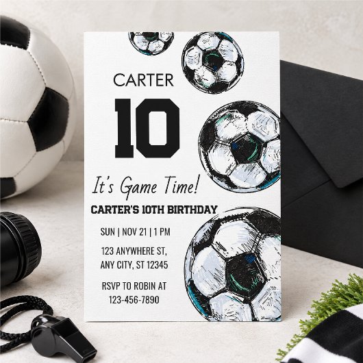 サッカーの誕生日招待状 招待状