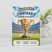 サッカーの誕生日招待状 招待状 (スタンド正面)