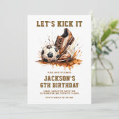 サッカーの誕生日招待状 招待状 (スタンド正面)