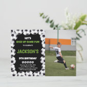 サッカーの誕生日招待状W写真 招待状 (スタンド正面)