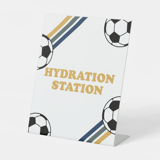 サッカーの誕生日　水分補給ステーション　ドリンクサイン 台座サイン (正面)