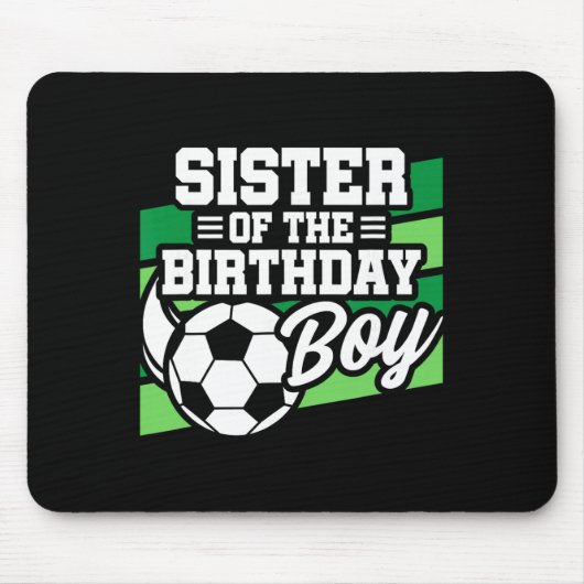 サッカーの誕生日 - 誕生日おめでとう妹 - 男子サッカー好き マウスパッド (正面)