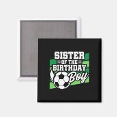 サッカーの誕生日 - 誕生日おめでとう妹 - 男子サッカー好き マグネット (正面/裏面)