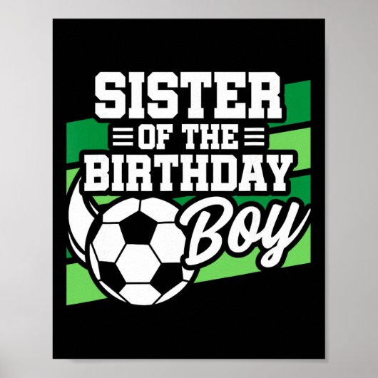 サッカーの誕生日 - 誕生日おめでとう妹 - 男子サッカー バイ ポスター (正面)