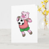 サッカーの豚スポーツ カード (黄色い花)