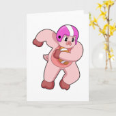 サッカーの豚スポーツ カード (黄色い花)