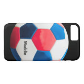 サッカーの赤い白と青のボール Case-Mate iPhoneケース (裏面(横))