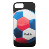 サッカーの赤い白と青のボール Case-Mate iPhoneケース (裏面)