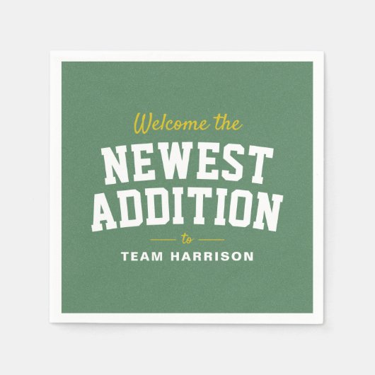 サッカーの赤ちゃんシャワーかわいいパーソナライズされたテールゲート スタンダードカクテルナプキン (正面)