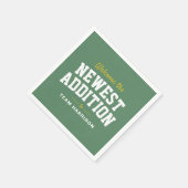 サッカーの赤ちゃんシャワーかわいいパーソナライズされたテールゲート スタンダードカクテルナプキン (角)