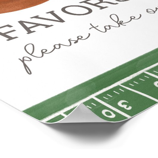 サッカーの赤ちゃんシャワー好意サイン ポスター (角)