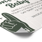 サッカーの赤ちゃんシャワー言わないベビー標識 ポスター (角)