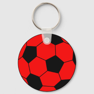 サッカーの赤と黒 キーホルダー