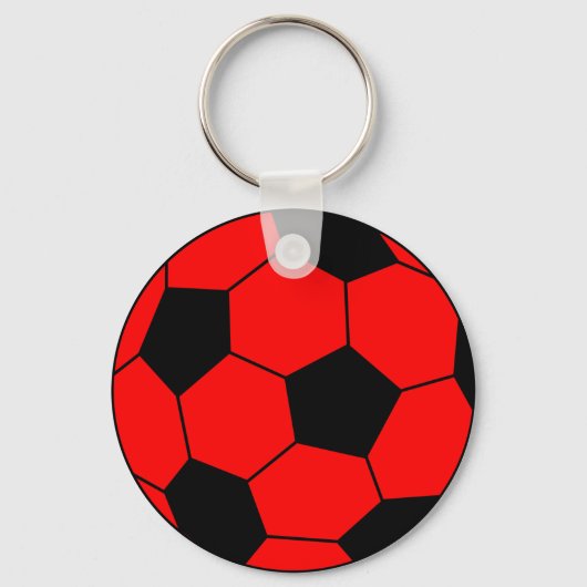 サッカーの赤と黒 キーホルダー (正面)