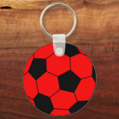サッカーの赤と黒 キーホルダー (正面)