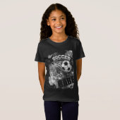 サッカーの赤ん坊、ブラックサッカーグランジ Tシャツ (正面フル)