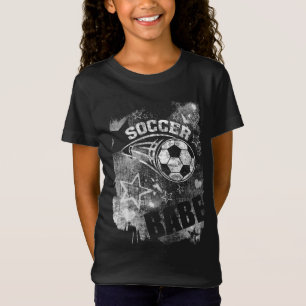 サッカーの赤ん坊、ブラックサッカーグランジ Tシャツ
