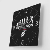サッカーの進化 スクエア壁時計 (傾斜)