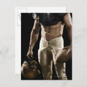 サッカーの選手で保護ギア，サッカー， ポストカード (正面/裏面)