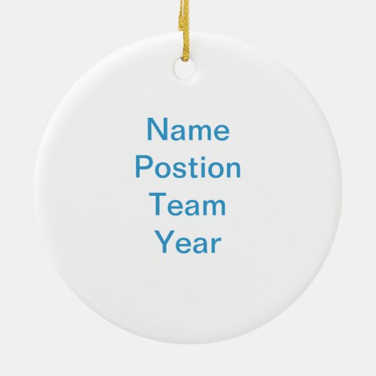 サッカーの選手のオーナメントのテンプレート セラミックオーナメント (裏面)