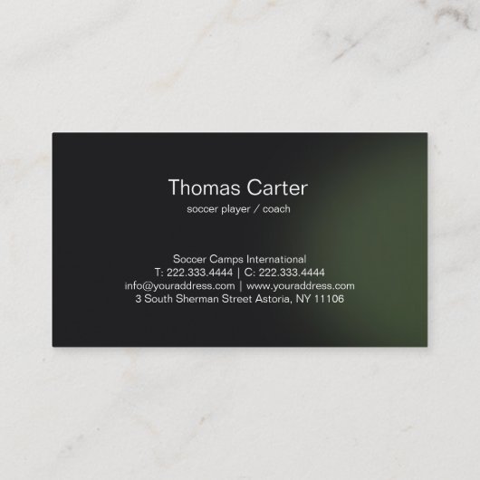 サッカーの選手のコーチのフットボールのキャンプインターナショナル 名刺 (裏面)