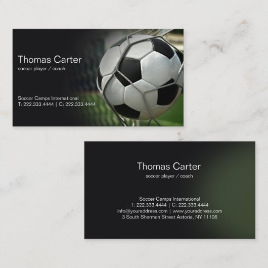 サッカーの選手のコーチのフットボールのキャンプインターナショナル 名刺 (正面/裏面)