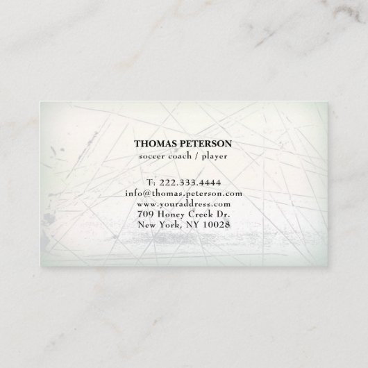 サッカーの選手のコーチのフットボールの球によって飾られるカード 名刺 (裏面)