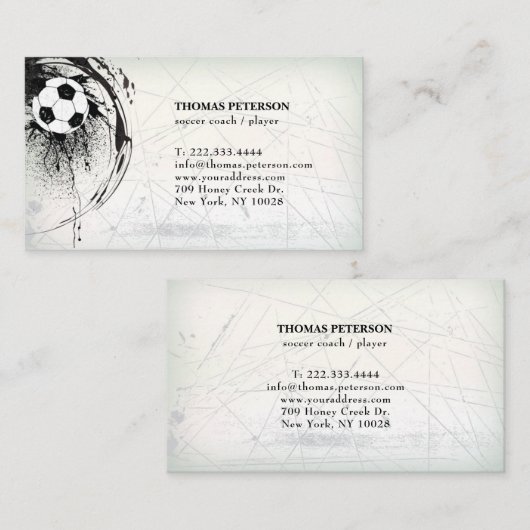 サッカーの選手のコーチのフットボールの球によって飾られるカード 名刺 (正面/裏面)