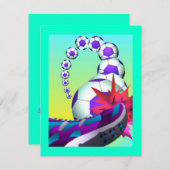 サッカーの選手のテーマのパーティの招待状の招待 招待状 (正面/裏面)