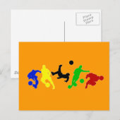 サッカーの選手の   フットボールのスポーツ・ファン ポストカード (正面/裏面)