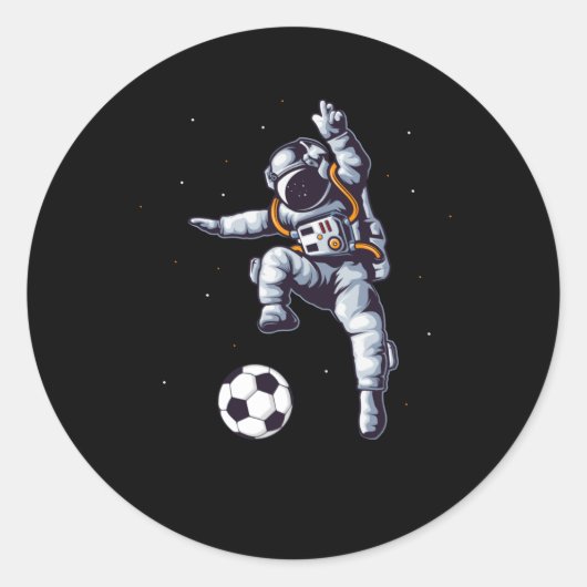 サッカーの選手ファン宇宙の宇宙飛行士 ラウンドシール (正面)